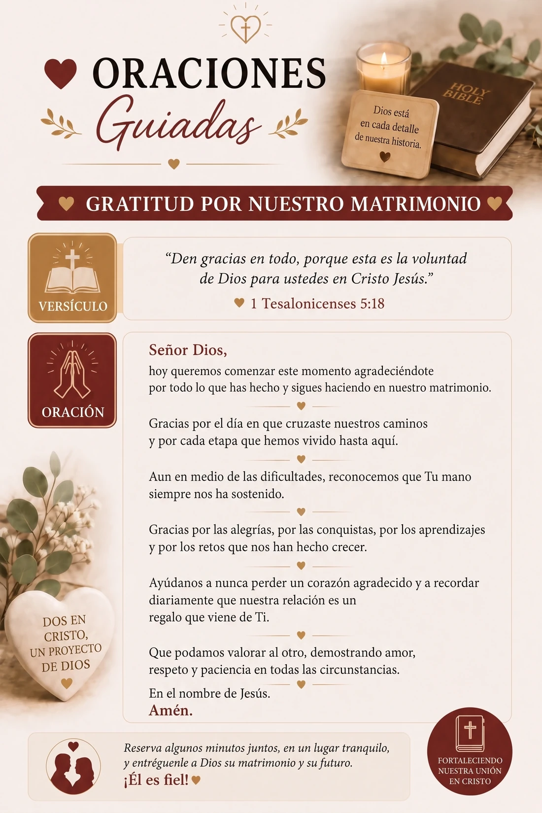 Oraciones guiadas para la pareja