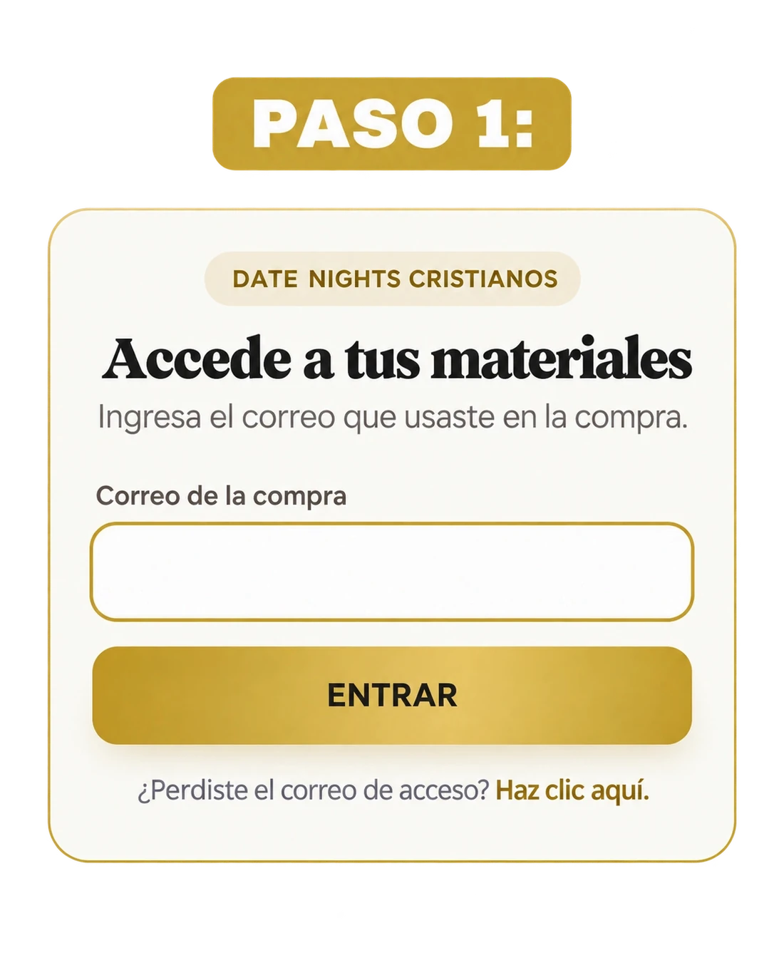Paso 1: ingresa al área de miembros con el correo que usaste al comprar